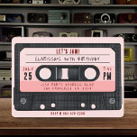 Cassette Tape Pink Retro Birthday Party Invitation<br><div class="desc">Cool retro cassette tape birthday party invitation.  Great for lovers of classic and old school music.</div>