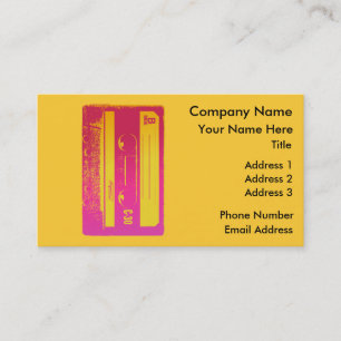 Cassette Tape Pink & Yellow Business Card