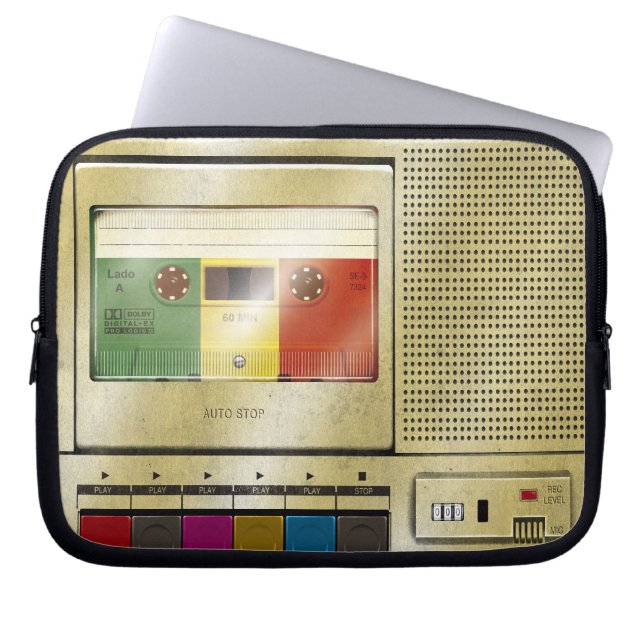 Cassette Tape Player Laptop Sleeve (Front)