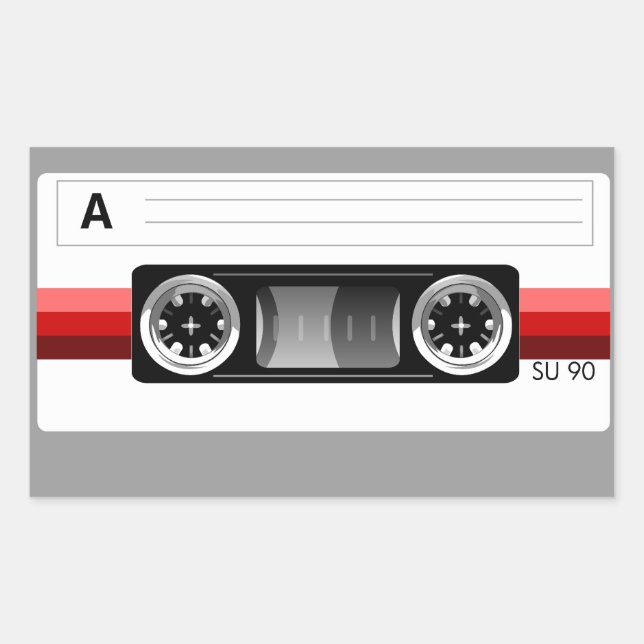 Cassette tape red label sticker (Front)