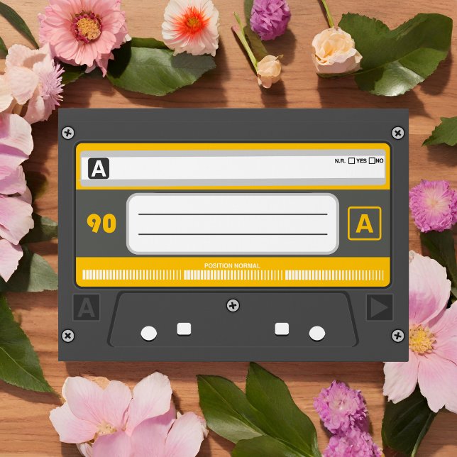 Cassette Tape Retro 70's Music Wedding Envelope (Creator Uploaded)
