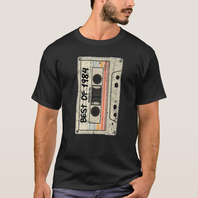Cassette Tape Retro Birthday Born 1984 Best of 198 T-Shirt (Front)