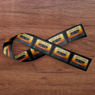 Cassette Tape Retro Birthday Party Satin Ribbon