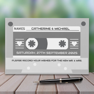 Cassette Tape Retro Music Wedding  Guest Book