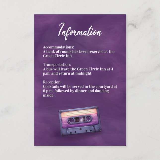 Cassette Tape Retro Purple Enclosure Card (Front)
