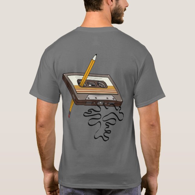 Cassette Tape Retro Rewind 80’s Style T-Shirt (Back)