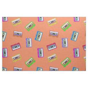 Cassette Tape Retro Vintage Lover Colourful Mixtap Fabric