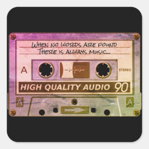 Cassette Tape Stylist Art Cool Square Sticker