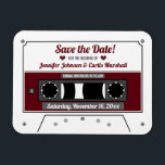 Cassette Tape Wine Red Wedding Save the Date Magnet<br><div class="desc">Fun retro cassette tape design for these save the date magnets</div>