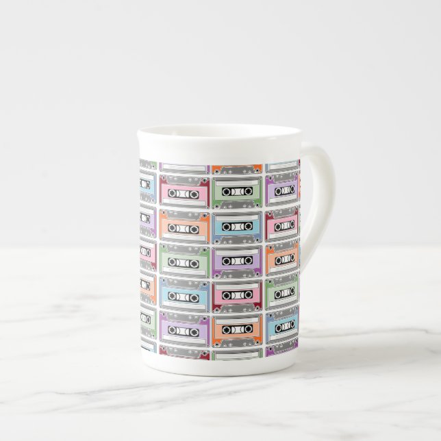 Cassette Tapes Bone China Mug (Front Right)