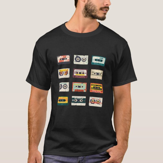 Cassette Tapes Mixtapes 1980S Radio Music Graphic T-Shirt (Front)