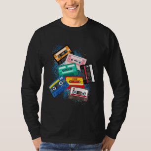 Cassette Tapes Mixtapes 1980s Radio Music Graphic T-Shirt