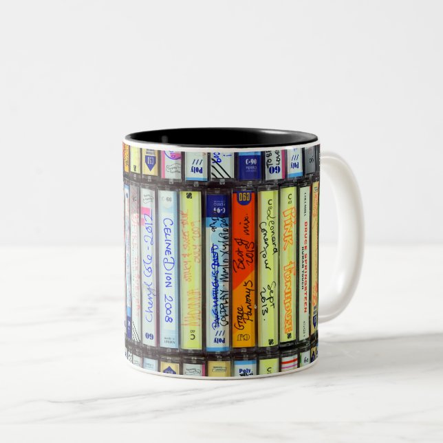 Cassette Tapes Two-Tone Coffee Mug (Front Right)
