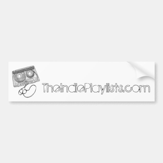 Cassette, TheIndiePlaylists.com Bumper Sticker (Front)
