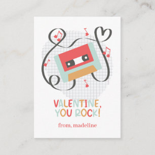 Cassette You Rock Classroom Valentine Card