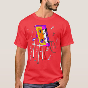 Cassetteape Retro Vintage 70s 80s 90s Music girl f T-Shirt