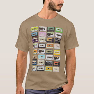 Cassetteapes Mitapes 1980s Radio Music Print Small T-Shirt