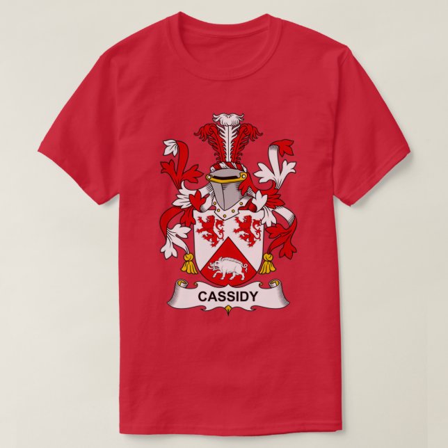 Cassidy Coat of Arms Family Crest  T-Shirt (Design Front)