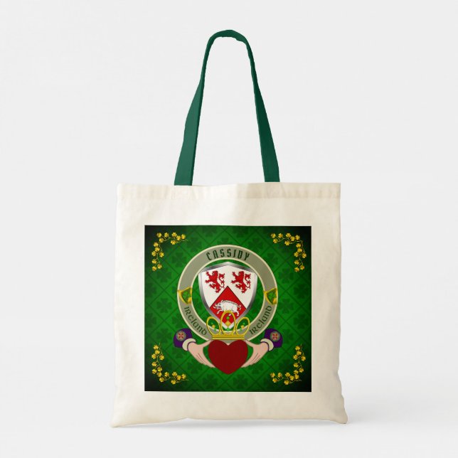 Cassidy Irish Shield & Claddagh Personalised  Tote Bag (Back)