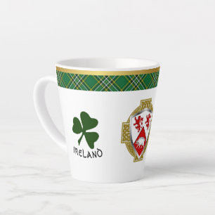 Cassidy Irish Shield & Tartan Personalized Latte Mug