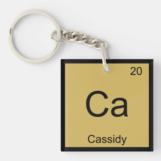 Cassidy Name Chemistry Element Periodic Table Key Ring (Front)