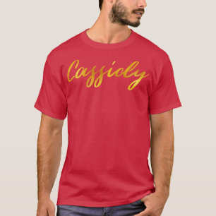 Cassidy Name Hand Lettering in Faux Gold Letters T-Shirt
