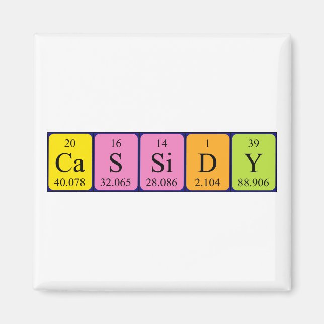 Cassidy periodic table name magnet (Front)