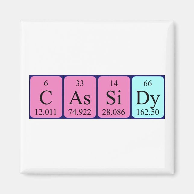 Cassidy periodic table name magnet (Front)
