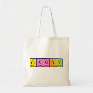 Cassidy periodic table name tote bag