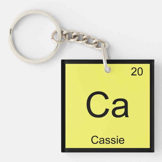 Cassie Name Chemistry Element Periodic Table Key Ring (Front)
