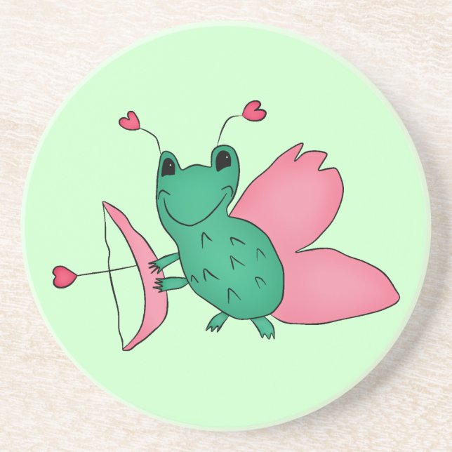 Cassie's Valentine's Day frog fairy Coaster (Front)