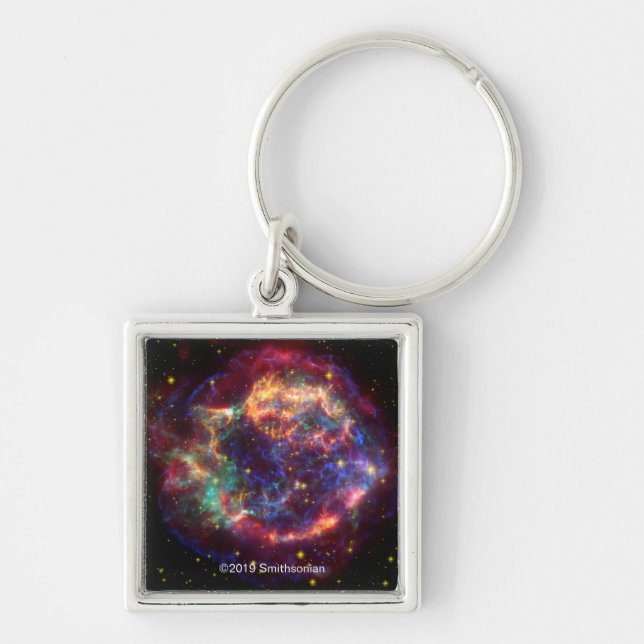 Cassiopeia A In Many Colours Key Ring (Front)