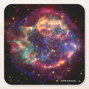 Cassiopeia A In Many Colours Square Paper Coaster