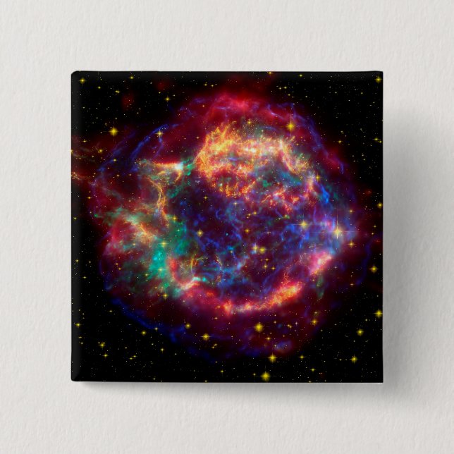 Cassiopeia a Spitzer 15 Cm Square Badge (Front)