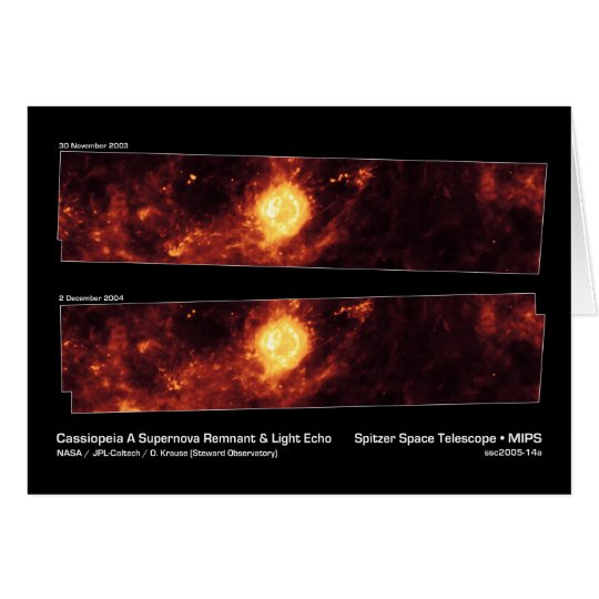 Cassiopeia A Supernova Remnant & Light Echo NASA Card