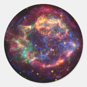 Cassiopeia Galaxy Supernova remnant Classic Round Sticker