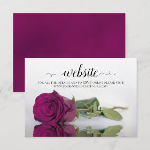 Cassis Berry Purple Rose Elegant Wedding Website Enclosure Card