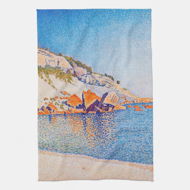 Cassis, Cap Lombard, Opus 196, Signac Tea Towel (Vertical)