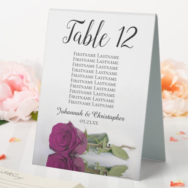Cassis Purple Rose Wedding Seating Chart Number (In SItu (Wedding))
