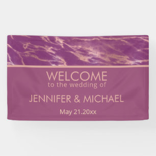 Cassis rose gold marble romantic elegant banner