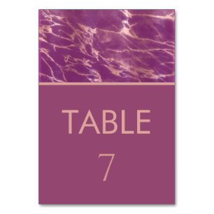 Cassis rose gold marble romantic elegant table number