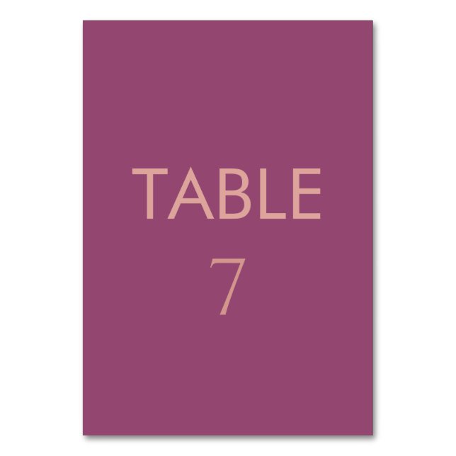 Cassis simple minimalist trendy elegant table number (Front)