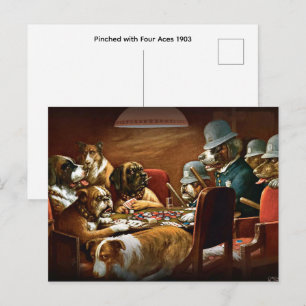 Cassius M. Coolidge - Pinched with Four Aces 1903 Postcard