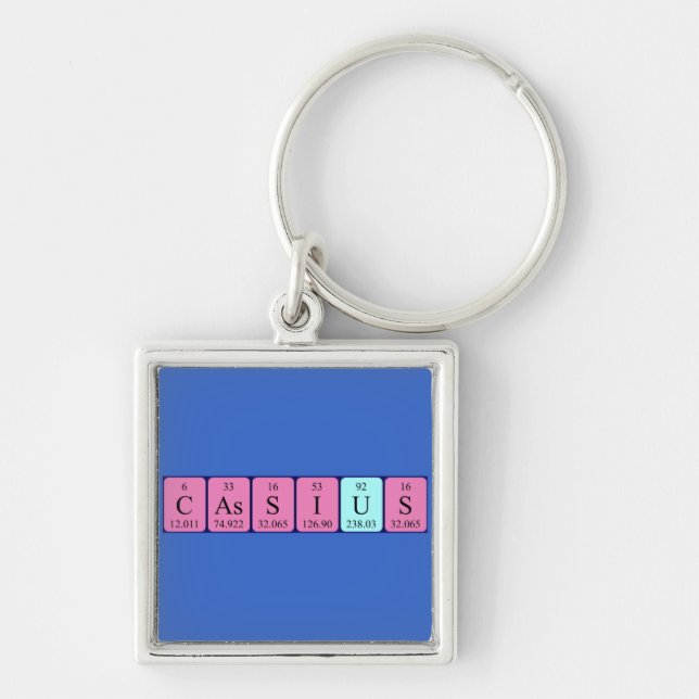 Cassius periodic table name keyring (Front)