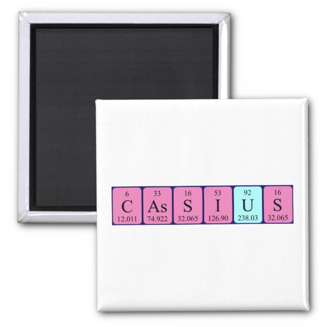 Cassius periodic table name magnet (Front)