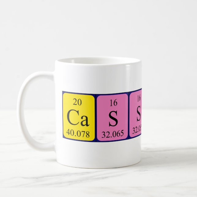 Cassius periodic table name mug (Left)