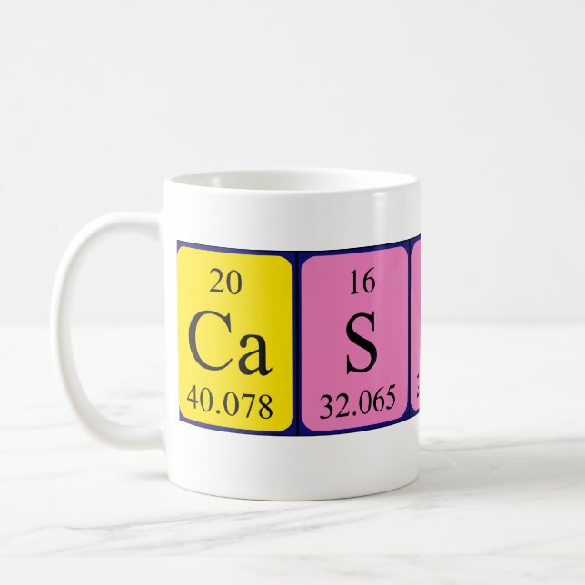 Cassius periodic table name mug (Left)