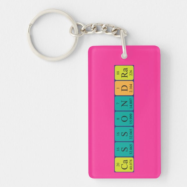 Cassondra periodic table name keyring (Front)