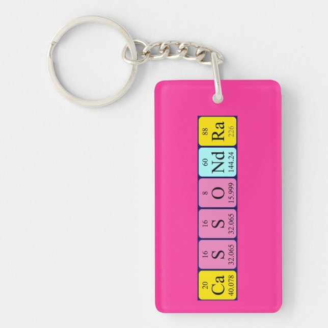 Cassondra periodic table name keyring (Front)