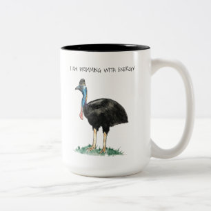 Cassowary Affirmations Two-Tone Coffee Mug
